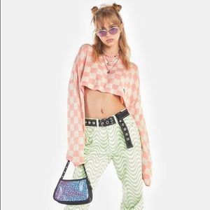 Ragged priest wipeout crop sweater